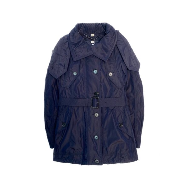 Burberry Navy Blue Hooded Coat - Picture 1 of 6